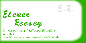 elemer recsey business card